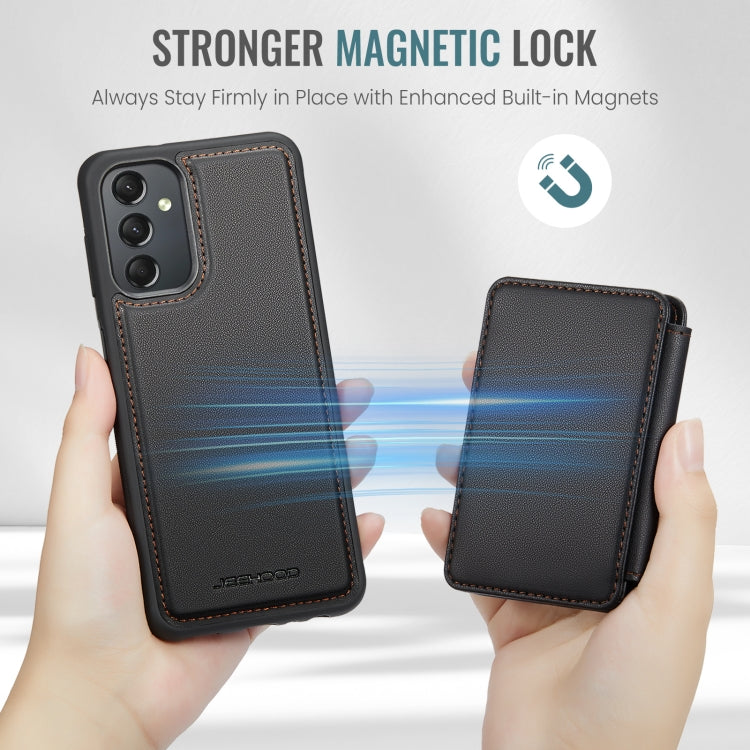 For Samsung Galaxy A24 4G JEEHOOD J05 Business Magnetic Style RFID Leather Phone Case(Black) - Galaxy Phone Cases by JEEHOOD | Online Shopping UK | buy2fix