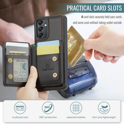 For Samsung Galaxy A24 4G JEEHOOD J05 Business Magnetic Style RFID Leather Phone Case(Black) - Galaxy Phone Cases by JEEHOOD | Online Shopping UK | buy2fix