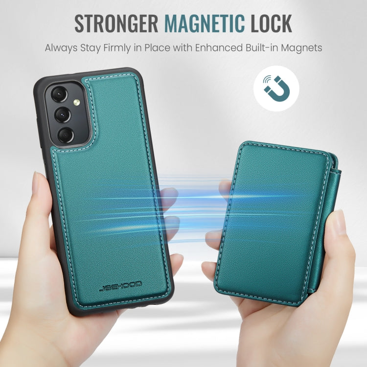 For Samsung Galaxy A24 4G JEEHOOD J05 Business Magnetic Style RFID Leather Phone Case(Blue Green) - Galaxy Phone Cases by JEEHOOD | Online Shopping UK | buy2fix