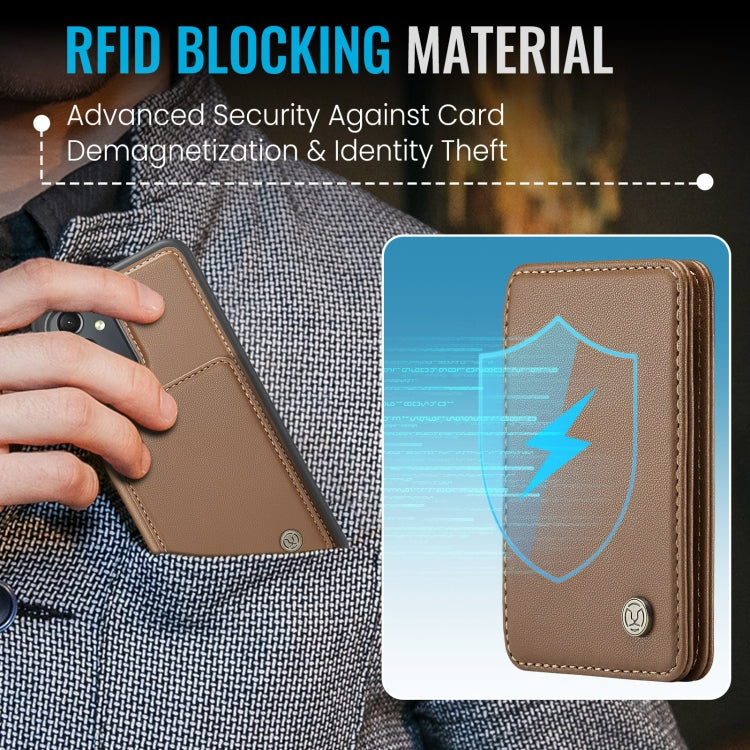 For Samsung Galaxy A24 4G JEEHOOD J05 Business Magnetic Style RFID Leather Phone Case(Brown) - Galaxy Phone Cases by JEEHOOD | Online Shopping UK | buy2fix