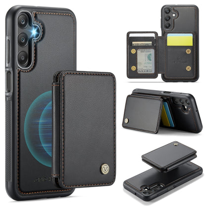 For Samsung Galaxy A25 JEEHOOD J05 Business Magnetic Style RFID Leather Phone Case(Black) - Galaxy Phone Cases by JEEHOOD | Online Shopping UK | buy2fix