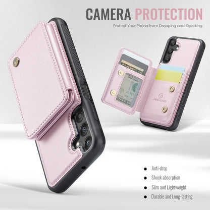 For Samsung Galaxy A25 JEEHOOD J05 Business Magnetic Style RFID Leather Phone Case(Pink) - Galaxy Phone Cases by JEEHOOD | Online Shopping UK | buy2fix