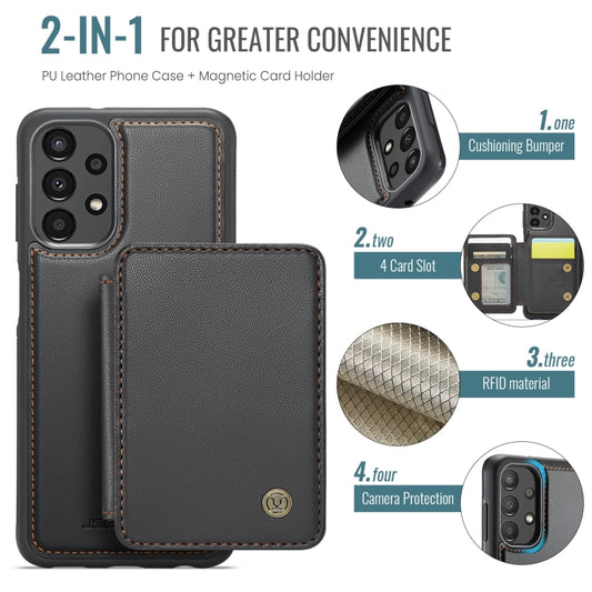 For Samsung Galaxy A33 5G JEEHOOD J05 Business Magnetic Style RFID Leather Phone Case(Black) - Galaxy Phone Cases by JEEHOOD | Online Shopping UK | buy2fix