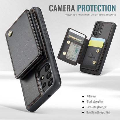 For Samsung Galaxy A33 5G JEEHOOD J05 Business Magnetic Style RFID Leather Phone Case(Black) - Galaxy Phone Cases by JEEHOOD | Online Shopping UK | buy2fix