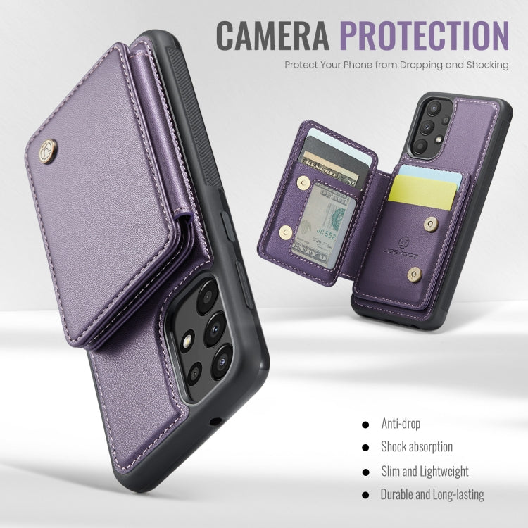 For Samsung Galaxy A33 5G JEEHOOD J05 Business Magnetic Style RFID Leather Phone Case(Purple) - Galaxy Phone Cases by JEEHOOD | Online Shopping UK | buy2fix