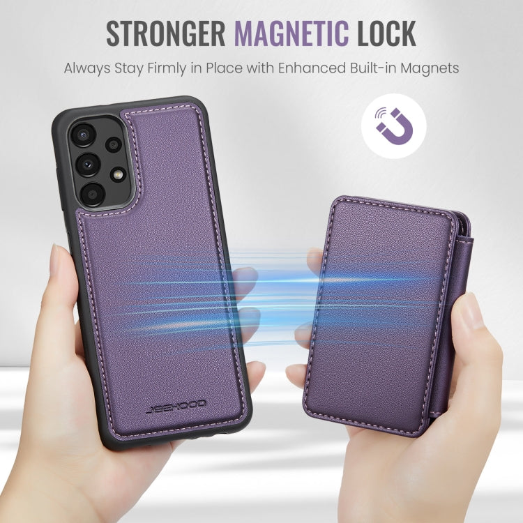 For Samsung Galaxy A33 5G JEEHOOD J05 Business Magnetic Style RFID Leather Phone Case(Purple) - Galaxy Phone Cases by JEEHOOD | Online Shopping UK | buy2fix