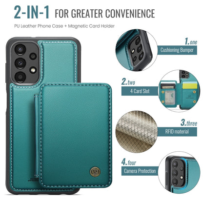 For Samsung Galaxy A33 5G JEEHOOD J05 Business Magnetic Style RFID Leather Phone Case(Blue Green) - Galaxy Phone Cases by JEEHOOD | Online Shopping UK | buy2fix