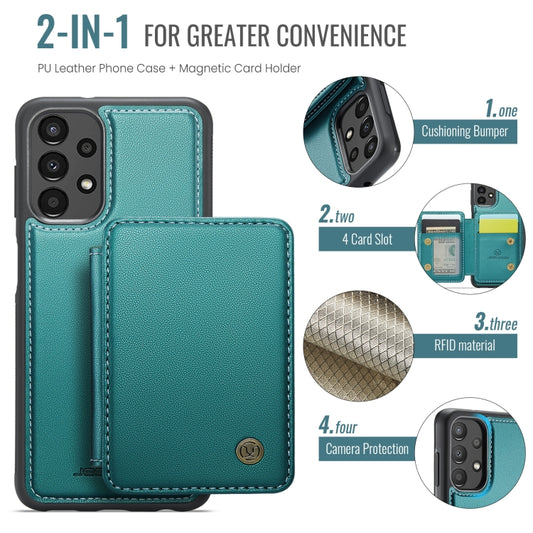 For Samsung Galaxy A33 5G JEEHOOD J05 Business Magnetic Style RFID Leather Phone Case(Blue Green) - Galaxy Phone Cases by JEEHOOD | Online Shopping UK | buy2fix