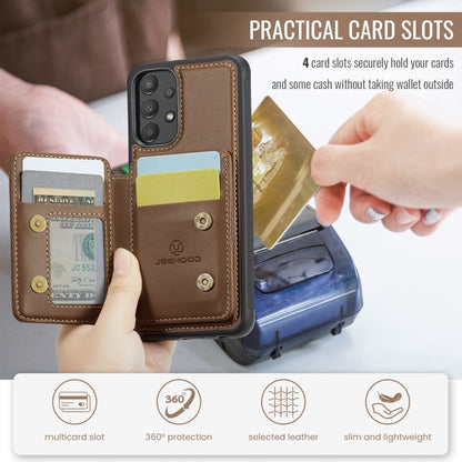 For Samsung Galaxy A33 5G JEEHOOD J05 Business Magnetic Style RFID Leather Phone Case(Brown) - Galaxy Phone Cases by JEEHOOD | Online Shopping UK | buy2fix