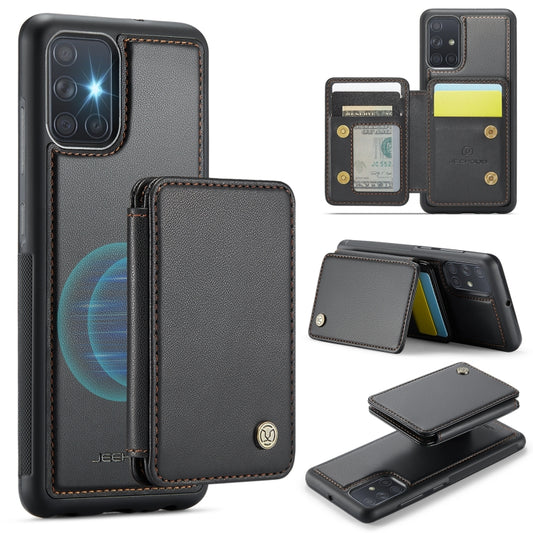 For Samsung Galaxy A51 4G JEEHOOD J05 Business Magnetic Style RFID Leather Phone Case(Black) - Galaxy Phone Cases by JEEHOOD | Online Shopping UK | buy2fix