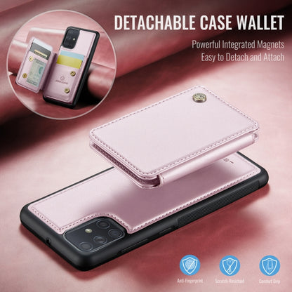 For Samsung Galaxy A51 4G JEEHOOD J05 Business Magnetic Style RFID Leather Phone Case(Pink) - Galaxy Phone Cases by JEEHOOD | Online Shopping UK | buy2fix