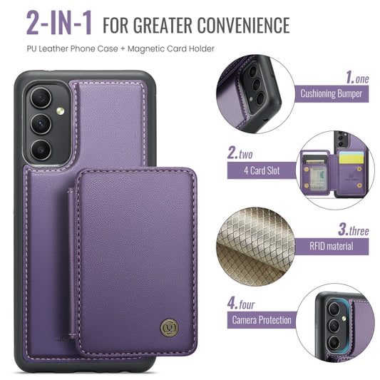 For Samsung Galaxy A54 5G JEEHOOD J05 Business Magnetic Style RFID Leather Phone Case(Purple) - Galaxy Phone Cases by JEEHOOD | Online Shopping UK | buy2fix