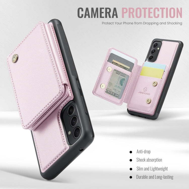 For Samsung Galaxy A54 5G JEEHOOD J05 Business Magnetic Style RFID Leather Phone Case(Pink) - Galaxy Phone Cases by JEEHOOD | Online Shopping UK | buy2fix