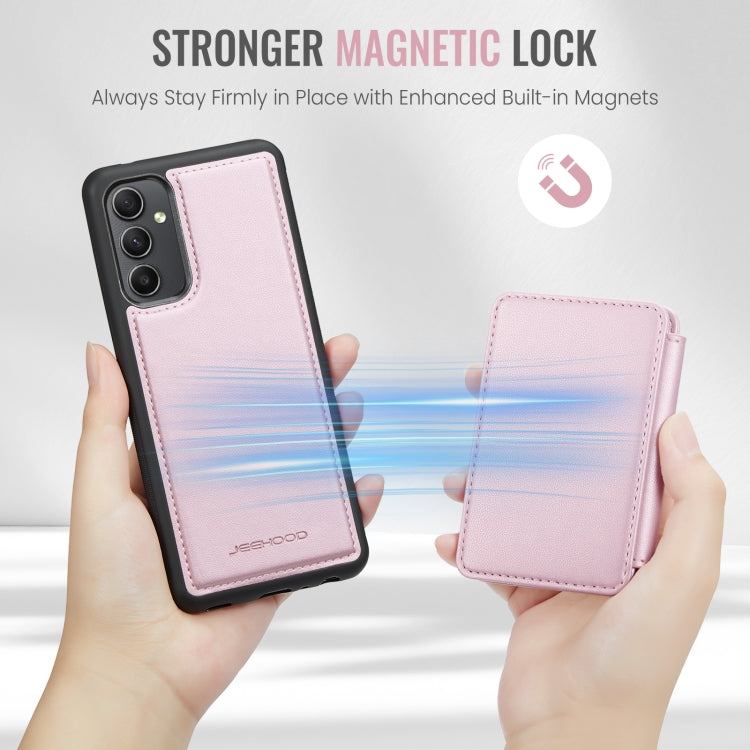 For Samsung Galaxy A54 5G JEEHOOD J05 Business Magnetic Style RFID Leather Phone Case(Pink) - Galaxy Phone Cases by JEEHOOD | Online Shopping UK | buy2fix