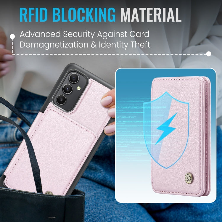 For Samsung Galaxy A54 5G JEEHOOD J05 Business Magnetic Style RFID Leather Phone Case(Pink) - Galaxy Phone Cases by JEEHOOD | Online Shopping UK | buy2fix