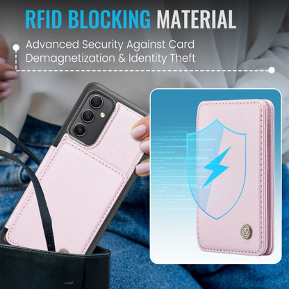 For Samsung Galaxy A54 5G JEEHOOD J05 Business Magnetic Style RFID Leather Phone Case(Pink) - Galaxy Phone Cases by JEEHOOD | Online Shopping UK | buy2fix