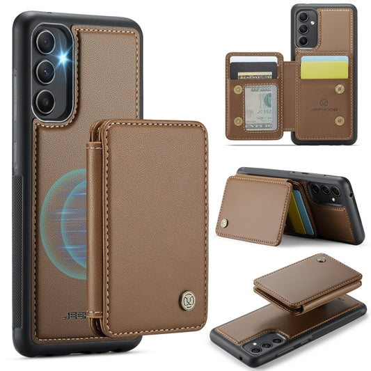 For Samsung Galaxy A54 5G JEEHOOD J05 Business Magnetic Style RFID Leather Phone Case(Brown) - Galaxy Phone Cases by JEEHOOD | Online Shopping UK | buy2fix