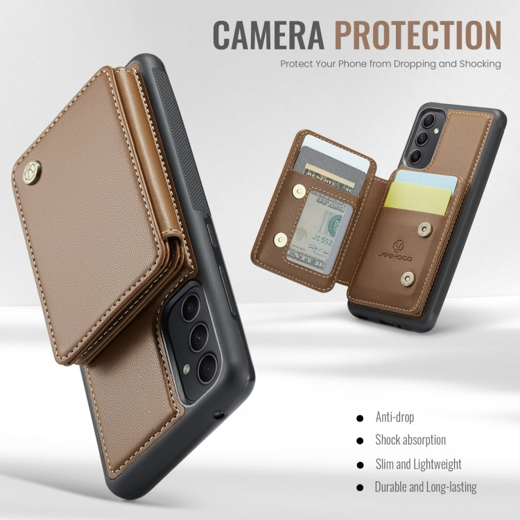 For Samsung Galaxy A54 5G JEEHOOD J05 Business Magnetic Style RFID Leather Phone Case(Brown) - Galaxy Phone Cases by JEEHOOD | Online Shopping UK | buy2fix