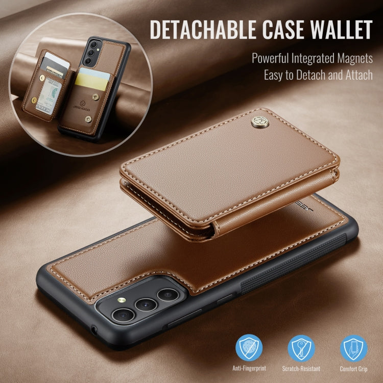 For Samsung Galaxy A54 5G JEEHOOD J05 Business Magnetic Style RFID Leather Phone Case(Brown) - Galaxy Phone Cases by JEEHOOD | Online Shopping UK | buy2fix