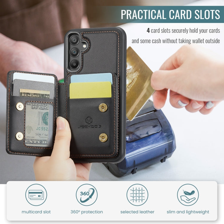 For Samsung Galaxy A55 5G JEEHOOD J05 Business Magnetic Style RFID Leather Phone Case(Black) - Galaxy Phone Cases by JEEHOOD | Online Shopping UK | buy2fix