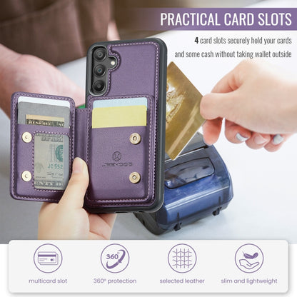 For Samsung Galaxy A55 5G JEEHOOD J05 Business Magnetic Style RFID Leather Phone Case(Purple) - Galaxy Phone Cases by JEEHOOD | Online Shopping UK | buy2fix
