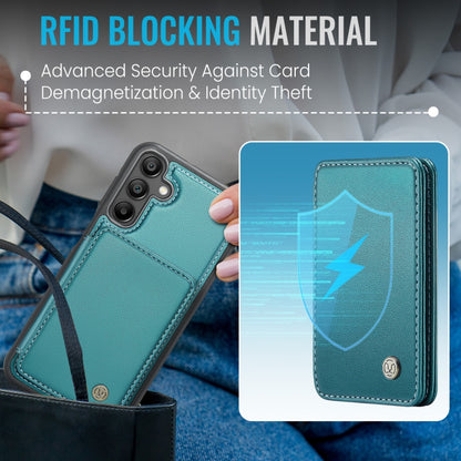 For Samsung Galaxy A55 5G JEEHOOD J05 Business Magnetic Style RFID Leather Phone Case(Blue Green) - Galaxy Phone Cases by JEEHOOD | Online Shopping UK | buy2fix