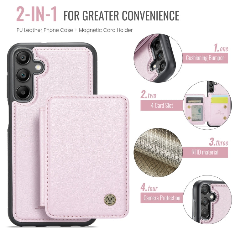 For Samsung Galaxy A55 5G JEEHOOD J05 Business Magnetic Style RFID Leather Phone Case(Pink) - Galaxy Phone Cases by JEEHOOD | Online Shopping UK | buy2fix