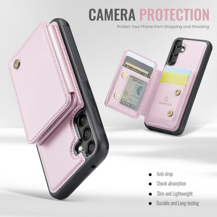 For Samsung Galaxy A55 5G JEEHOOD J05 Business Magnetic Style RFID Leather Phone Case(Pink) - Galaxy Phone Cases by JEEHOOD | Online Shopping UK | buy2fix