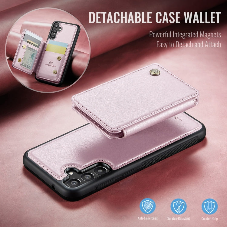 For Samsung Galaxy A55 5G JEEHOOD J05 Business Magnetic Style RFID Leather Phone Case(Pink) - Galaxy Phone Cases by JEEHOOD | Online Shopping UK | buy2fix