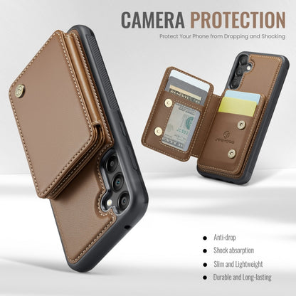 For Samsung Galaxy A55 5G JEEHOOD J05 Business Magnetic Style RFID Leather Phone Case(Brown) - Galaxy Phone Cases by JEEHOOD | Online Shopping UK | buy2fix