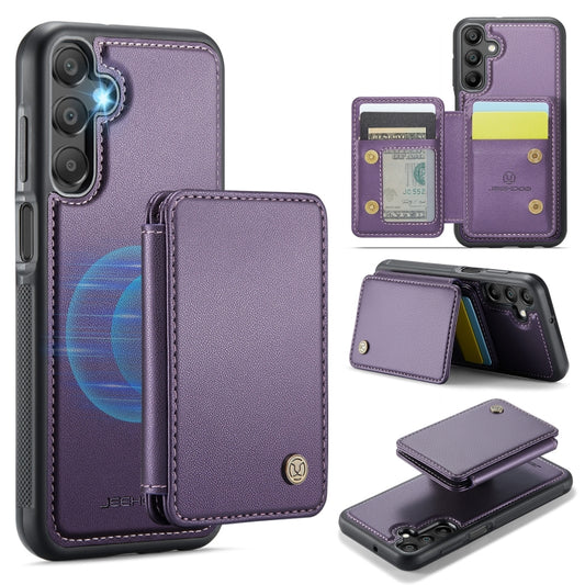 For Samsung Galaxy A16 5G JEEHOOD J05 Business Magnetic Style RFID Leather Phone Case(Purple) - Galaxy Phone Cases by JEEHOOD | Online Shopping UK | buy2fix