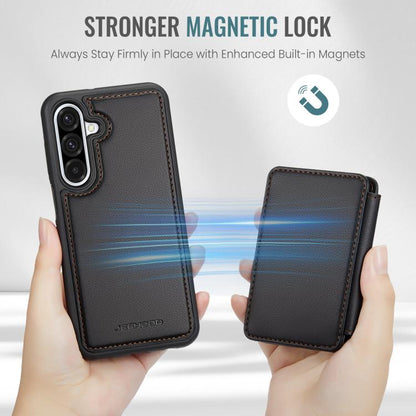 For Samsung Galaxy A36 JEEHOOD J05 Business Magnetic Style RFID Leather Phone Case(Black) - Galaxy Phone Cases by JEEHOOD | Online Shopping UK | buy2fix