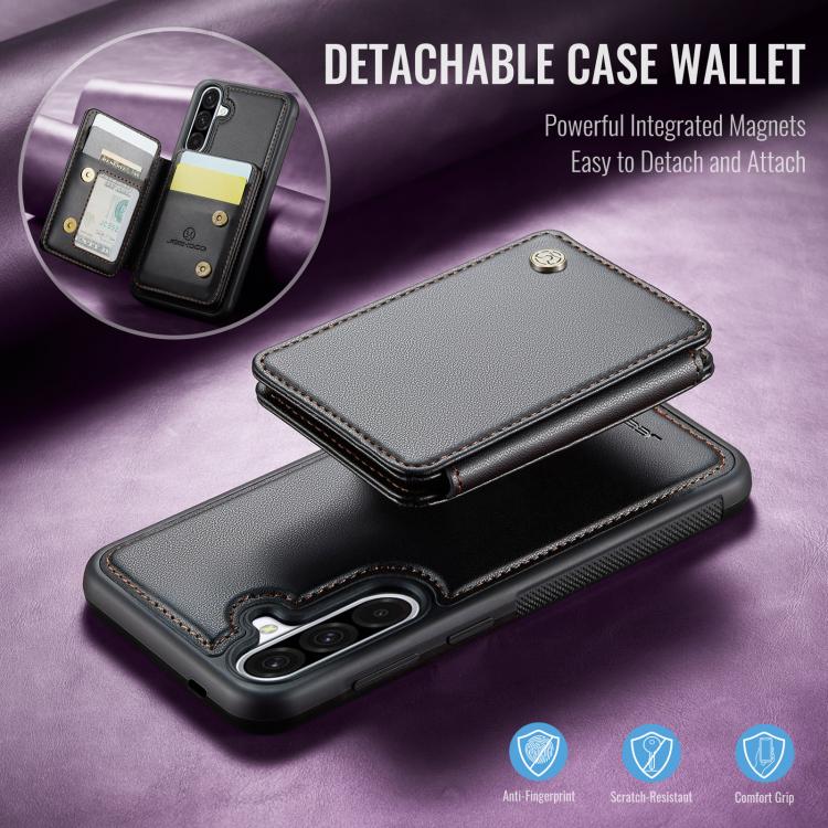 For Samsung Galaxy A56 5G JEEHOOD J05 Business Magnetic Style RFID Leather Phone Case(Black) - Galaxy Phone Cases by JEEHOOD | Online Shopping UK | buy2fix