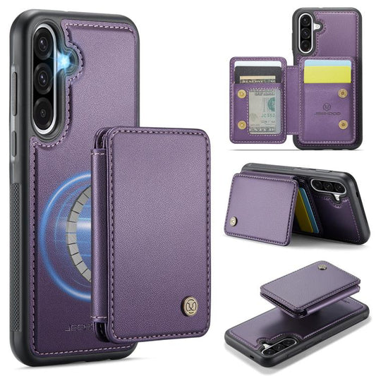 For Samsung Galaxy A56 5G JEEHOOD J05 Business Magnetic Style RFID Leather Phone Case(Purple) - Galaxy Phone Cases by JEEHOOD | Online Shopping UK | buy2fix