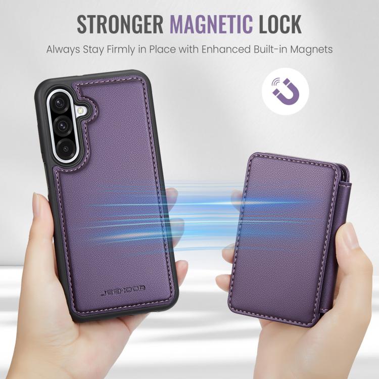 For Samsung Galaxy A56 5G JEEHOOD J05 Business Magnetic Style RFID Leather Phone Case(Purple) - Galaxy Phone Cases by JEEHOOD | Online Shopping UK | buy2fix