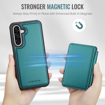 For Samsung Galaxy A56 5G JEEHOOD J05 Business Magnetic Style RFID Leather Phone Case(Blue Green) - Galaxy Phone Cases by JEEHOOD | Online Shopping UK | buy2fix