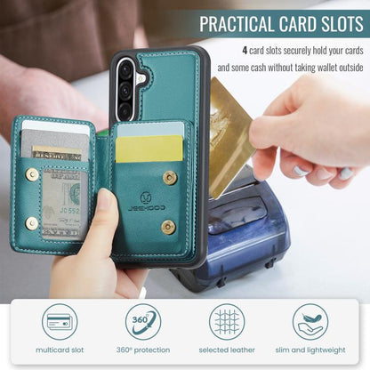 For Samsung Galaxy A56 5G JEEHOOD J05 Business Magnetic Style RFID Leather Phone Case(Blue Green) - Galaxy Phone Cases by JEEHOOD | Online Shopping UK | buy2fix