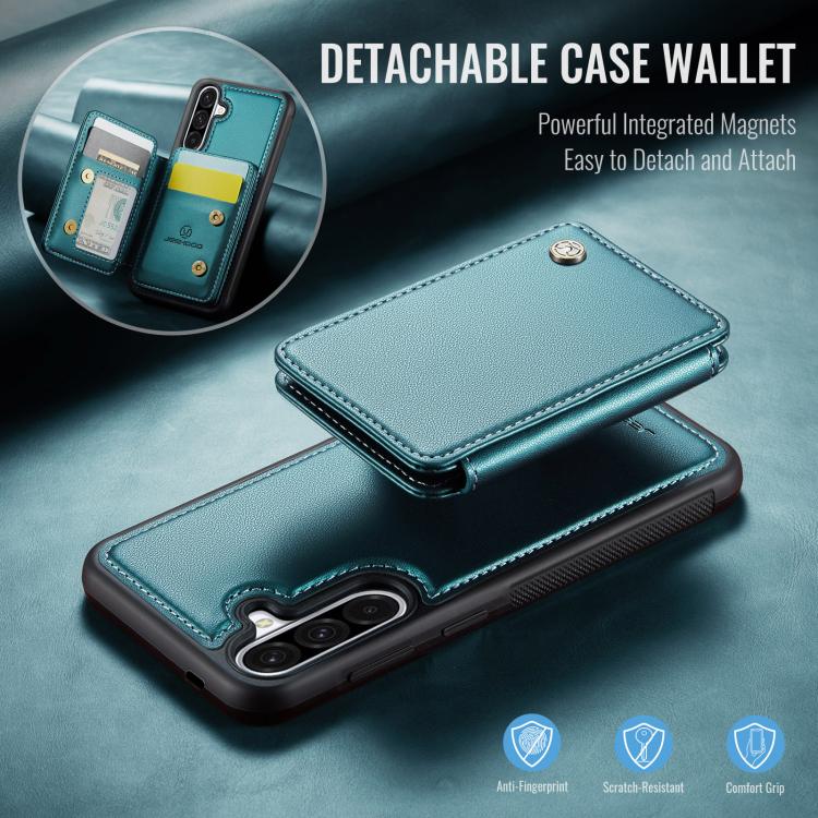 For Samsung Galaxy A56 5G JEEHOOD J05 Business Magnetic Style RFID Leather Phone Case(Blue Green) - Galaxy Phone Cases by JEEHOOD | Online Shopping UK | buy2fix