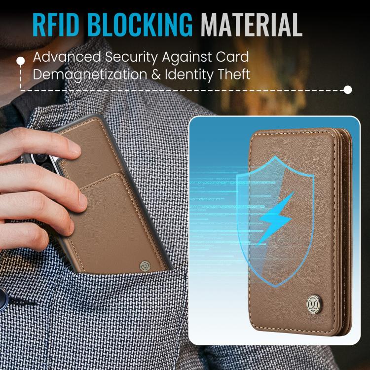 For Samsung Galaxy A56 5G JEEHOOD J05 Business Magnetic Style RFID Leather Phone Case(Brown) - Galaxy Phone Cases by JEEHOOD | Online Shopping UK | buy2fix