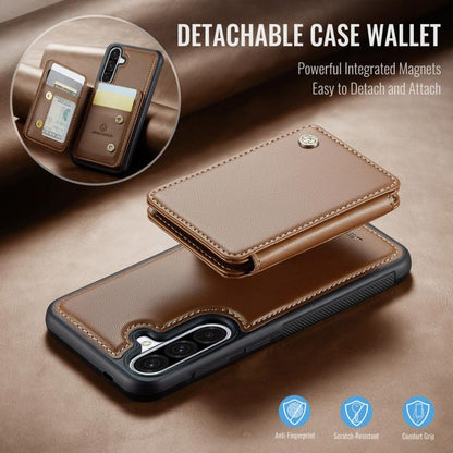 For Samsung Galaxy A56 5G JEEHOOD J05 Business Magnetic Style RFID Leather Phone Case(Brown) - Galaxy Phone Cases by JEEHOOD | Online Shopping UK | buy2fix