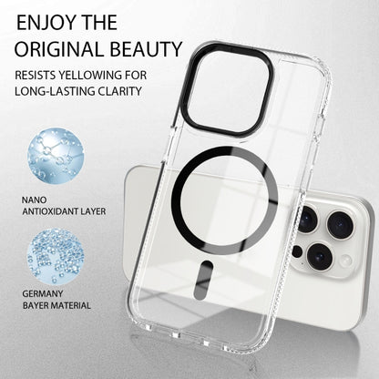 For iPhone 14 Lens Protection Frame MagSafe Phone Case(Black) by buy2fix