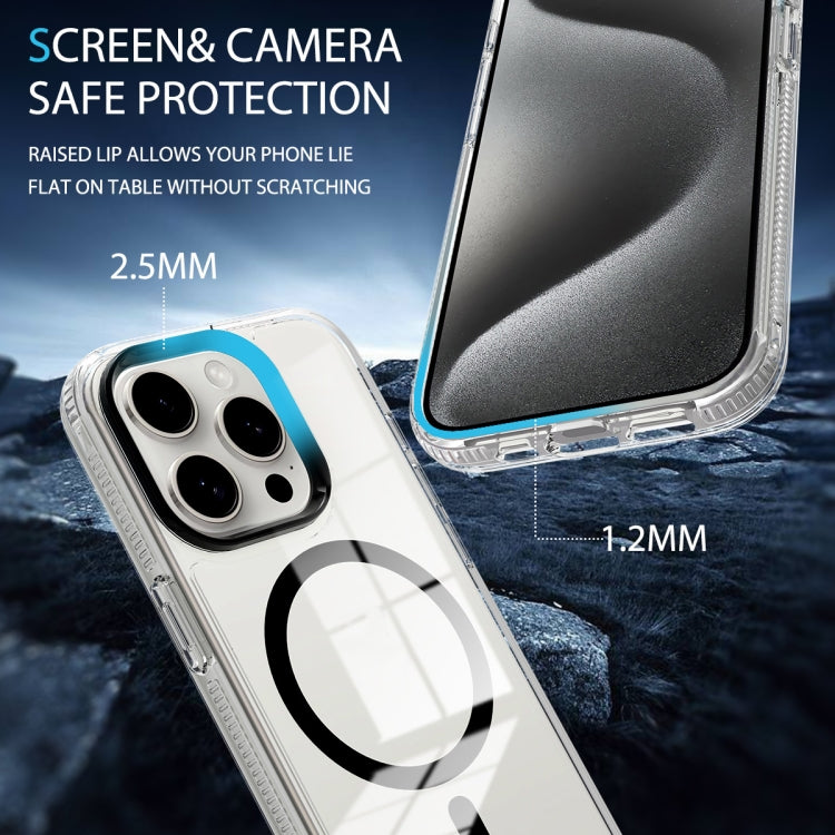 For iPhone 14 Lens Protection Frame MagSafe Phone Case(Black) by buy2fix