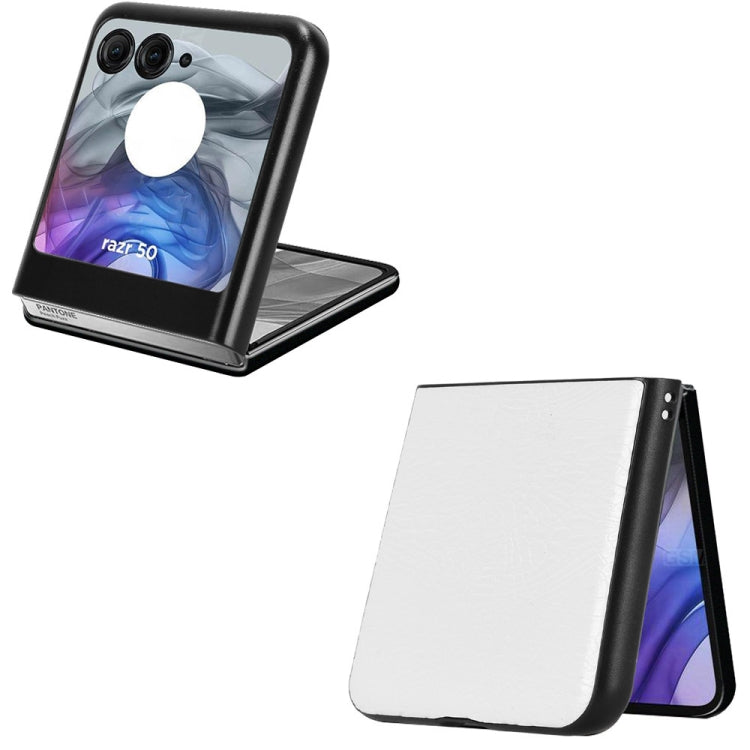 For Motorola Razr 50 Crocodile Texture Back Cover Phone Case(White) by buy2fix