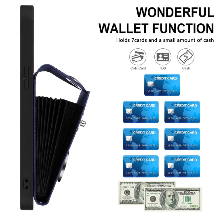 For Motorola Moto G Power 2024 5G Organ Card Bag Ring Holder Phone Case with Long Lanyard(Blue) by buy2fix