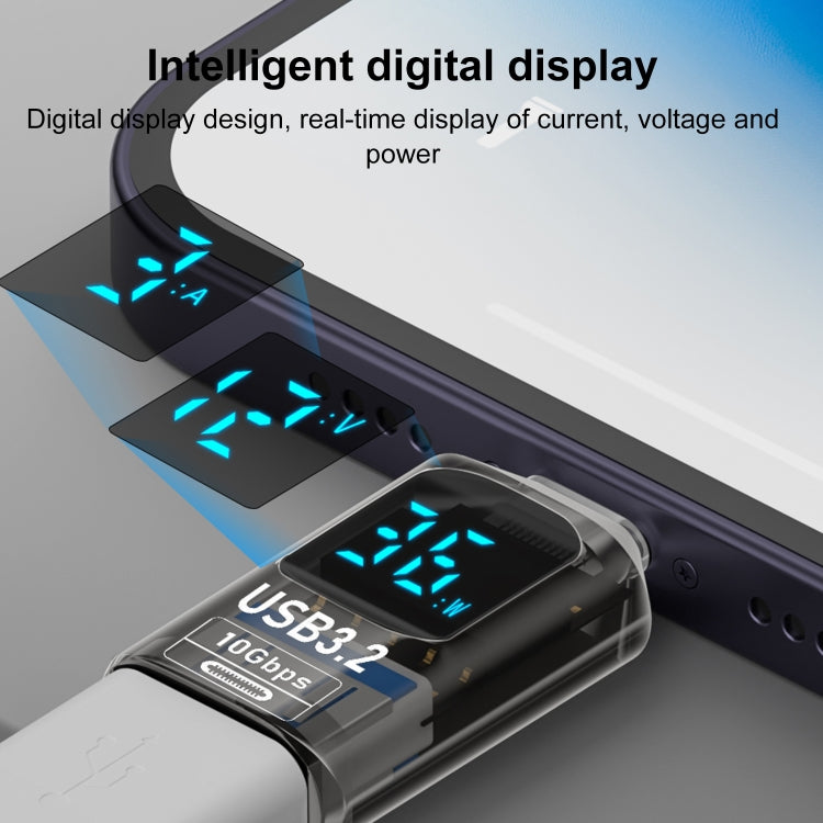 60W 10Gbps Intelligent Digital Display Fast Charge Adapter USB-A to USB-A by buy2fix