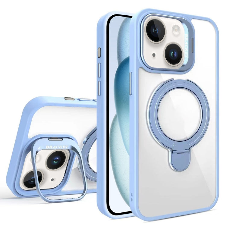 For iPhone 15 Lens Protection & Ring Bracket MagSafe Phone Case(Sierra Blue) - iPhone 15 Cases by buy2fix | Online Shopping UK | buy2fix