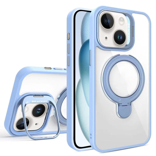 For iPhone 15 Lens Protection & Ring Bracket MagSafe Phone Case(Sierra Blue) - iPhone 15 Cases by buy2fix | Online Shopping UK | buy2fix