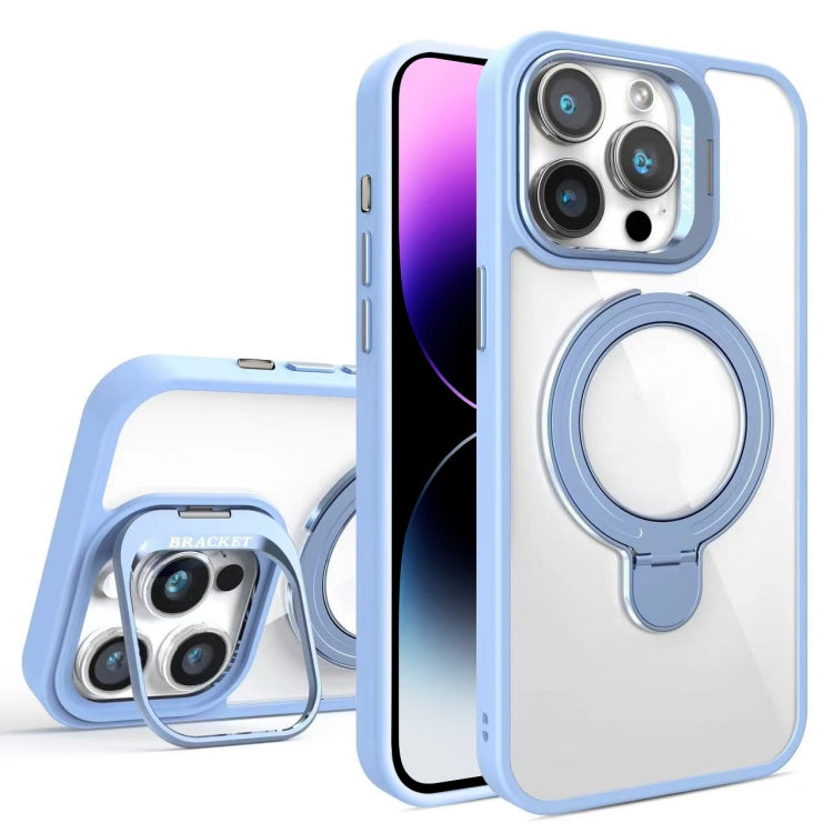 For iPhone 14 Pro Lens Protection & Ring Bracket MagSafe Phone Case(Sierra Blue) - iPhone 14 Pro Cases by buy2fix | Online Shopping UK | buy2fix