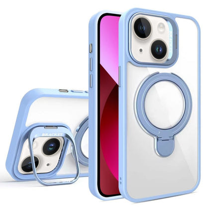For iPhone 13 Lens Protection & Ring Bracket MagSafe Phone Case(Sierra Blue) by buy2fix