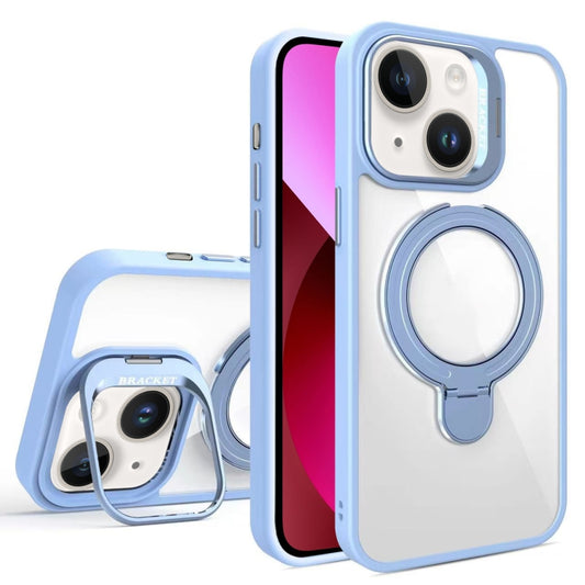 For iPhone 13 Lens Protection & Ring Bracket MagSafe Phone Case(Sierra Blue) by buy2fix